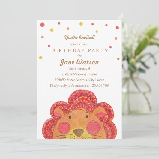 Die große Katzen-Kindergeburtstag-Party Einladung (Stehend Vorderseite)