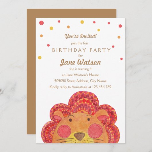 Die große Katzen-Kindergeburtstag-Party Einladung (Vorne/Hinten)