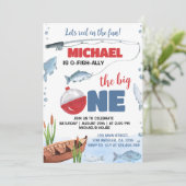 Die große kleine Fischer zum Geburtstag Einladung (Stehend Vorderseite)