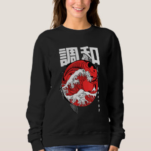 Die große Koi vor Kanagawa Fisch Große Welle Sweatshirt