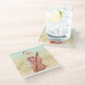 Die große Künstlerin im Frühling Glasuntersetzer (Schrägansicht)