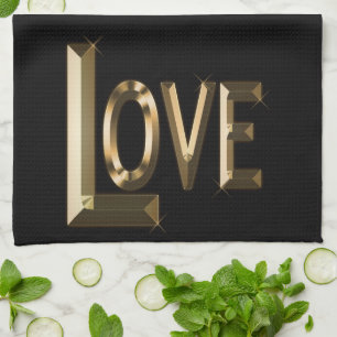Die große Liebe ist das goldene Wort. Geschirrtuch