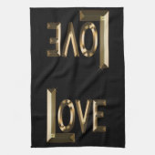 Die große Liebe ist das goldene Wort. Geschirrtuch (Vertikal)