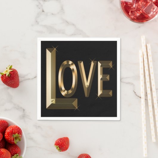 Die große Liebe ist das goldene Wort. Serviette (Beispiel)