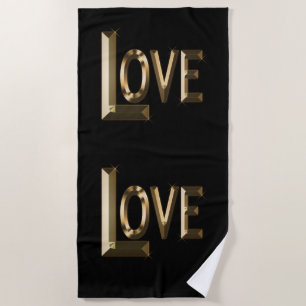 Die große Liebe ist das goldene Wort. Strandtuch