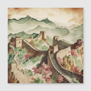 Die große Mauer Chinas Vintage Magnetkarte