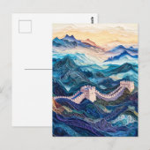 Die große Mauer der China in der Morgendämmerung ü Postkarte (Vorne/Hinten)