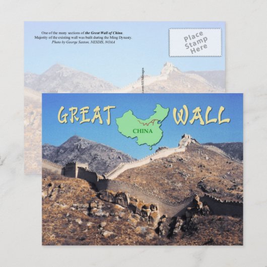 Die große Mauer der China Postkarte (Vorne/Hinten)