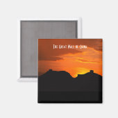 Die große Mauer der China (Sonnenuntergang) Magnet (Vorderseite/Rückseite)