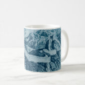Die große Mauer in Blau Kaffeetasse (VorderseiteRechts)