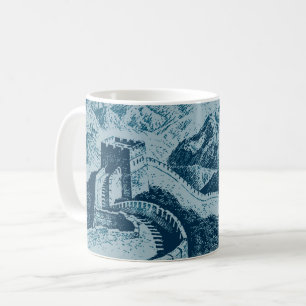 Die große Mauer in Blau Kaffeetasse