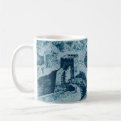 Die große Mauer in Blau Kaffeetasse (Links)