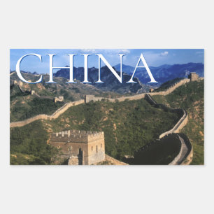 Die große Mauer   Jinshanling, China Rechteckiger Aufkleber
