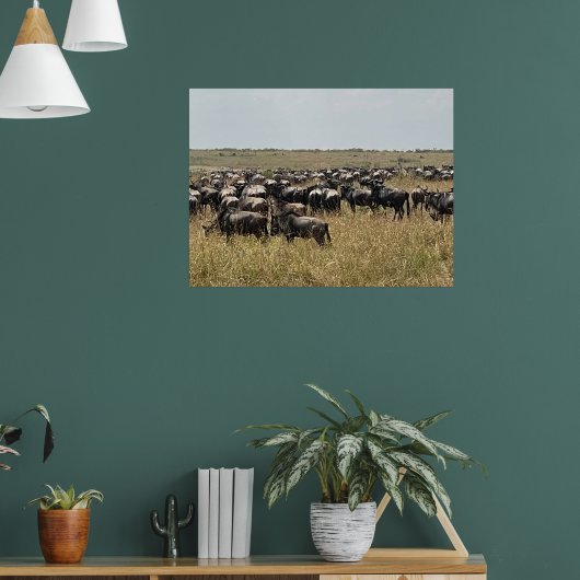 Die Große Migration – Afrikanisches Wildebeest-Fot Poster (Wohnzimmer 1)