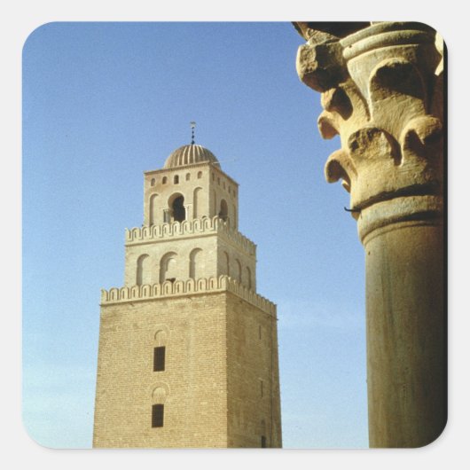 Die Große Moschee, Aghlabid, 836-875 AD Quadratischer Aufkleber (Vorderseite)