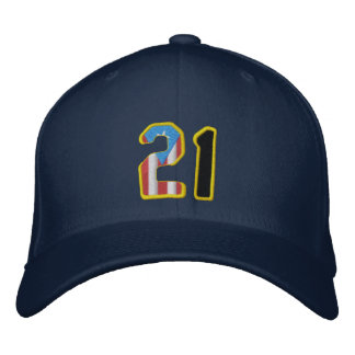 Die große Nummer 21 bestickte Baseballkappe