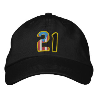 Die große Nummer 21 bestickte Baseballkappe