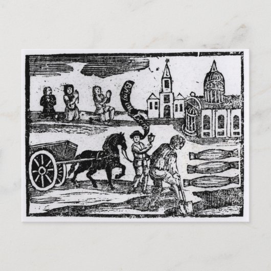 Die große Pest von 1665, dein Totes zu besiegen Postkarte (Vorderseite)