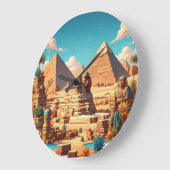 Die große Pyramiden und die sphinxzeitlose Wall-Uh Große Wanduhr (Winkel)