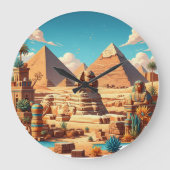 Die große Pyramiden und die sphinxzeitlose Wall-Uh Wanduhr (Vorderseite)