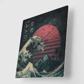 Die große Retrowelle Classic Quadratische Wanduhr (Winkel)