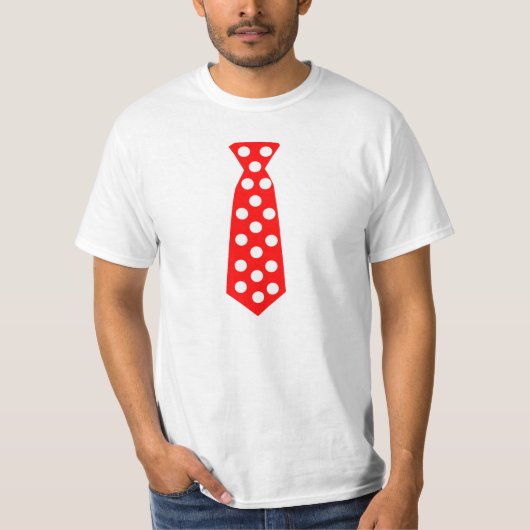 Die große rote und weiße Polka-Punkt-Krawatte. T-Shirt (Vorderseite)