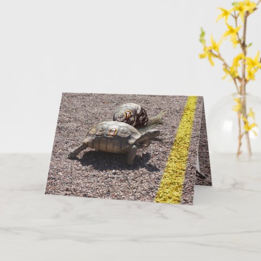 Die große Schildkröte und das Schneckenrennen Karte (Gelbe Blume)