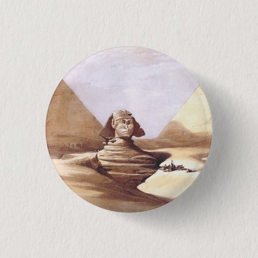 Die große Sphinx, Pyramiden von Gizeh Button (Vorderseite)