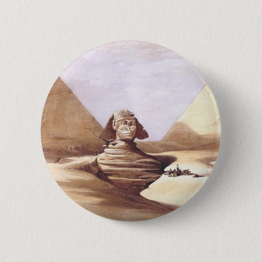 Die große Sphinx, Pyramiden von Gizeh Button (Vorderseite)