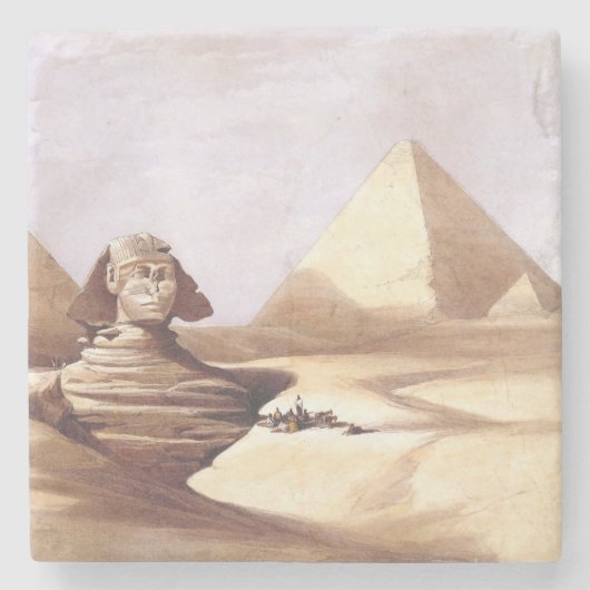 Die große Sphinx, Pyramiden von Gizeh Steinuntersetzer (Vorderseite)