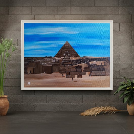 Die Große Sphinx und die Pyramide von Khafre Leinwanddruck