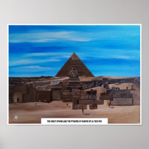 Die Große Sphinx und die Pyramide von Khafre Poster