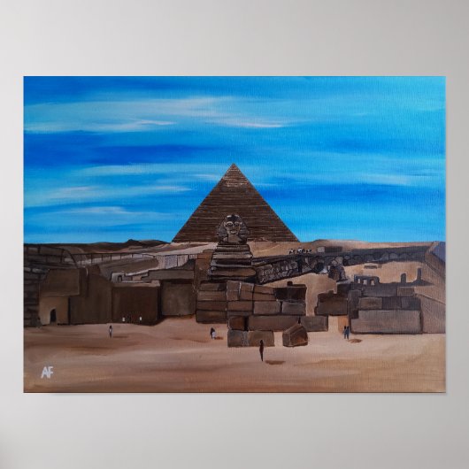 Die Große Sphinx und die Pyramide von Khafre Poster (Vorne)