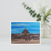 Die Große Sphinx und die Pyramide von Khafre Postkarte (Stehend Vorderseite)