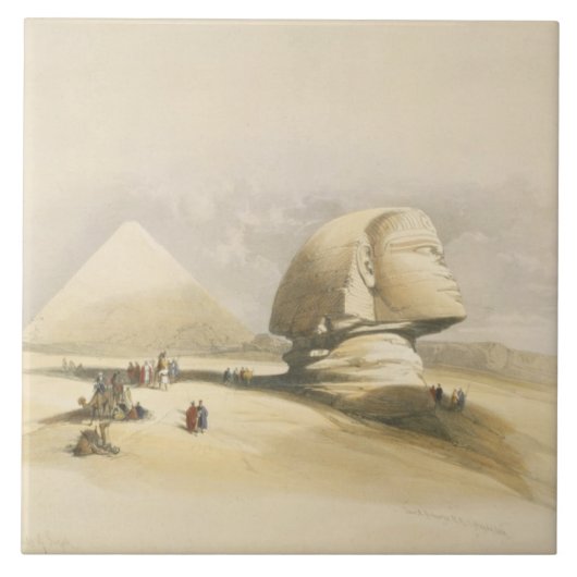Die große Sphinx und die Pyramiden von Giseh, von Fliese (Vorderseite)