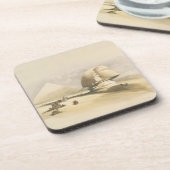 Die große Sphinx und die Pyramiden von Giseh, von Getränkeuntersetzer (Linke Seite)