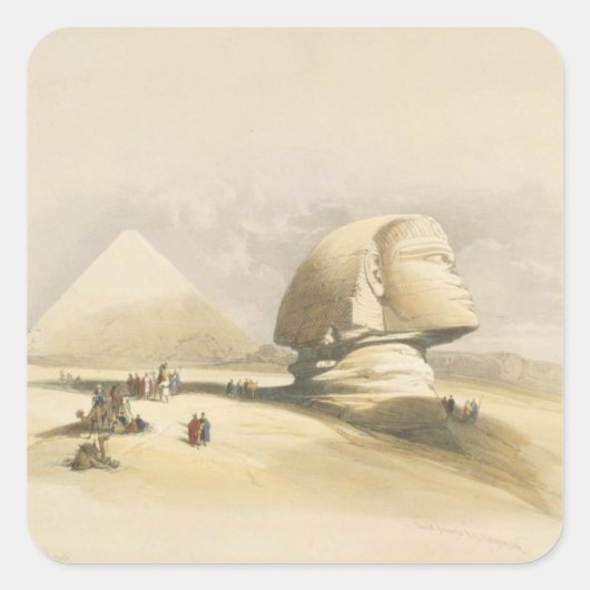 Die Große Sphinx und die Pyramiden von Gizeh, aus Quadratischer Aufkleber (Vorderseite)