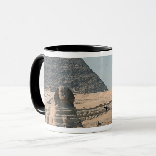 Die große Sphinx und Khafras Pyramide Tasse (Vorderseite Links)