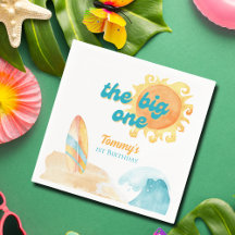 Die große Surfbrett Wasserfarbe 1. Geburtstag