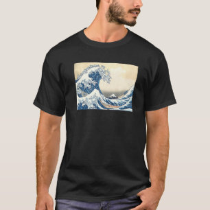 Die große Surfkatzenwelle von Kanagawa Feline Meer T-Shirt