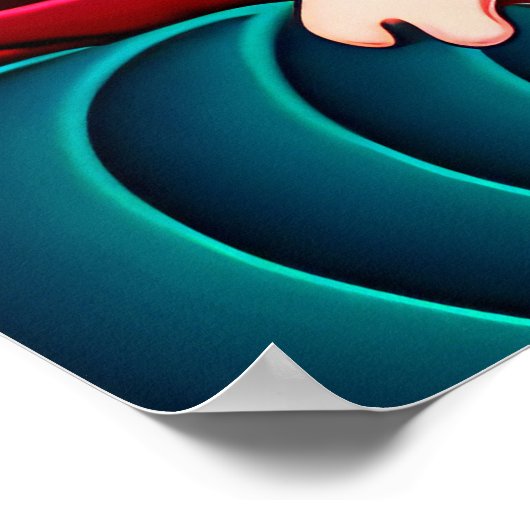 Die große SynthWave des 80ers von Kanagawa Retro Poster (Ecke)