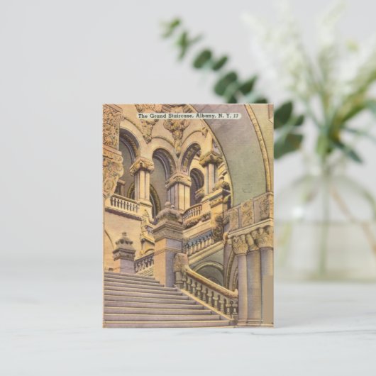 Die Große Treppe, Albany, New York Postkarte (Stehend Vorderseite)