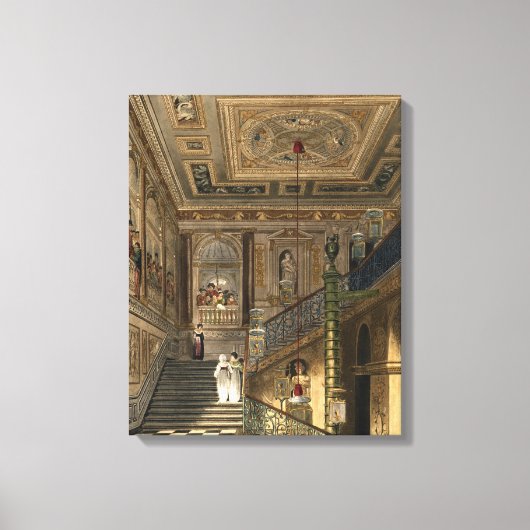 Die große Treppe im Kensington Palace von Pyne Leinwanddruck (Vorderseite)