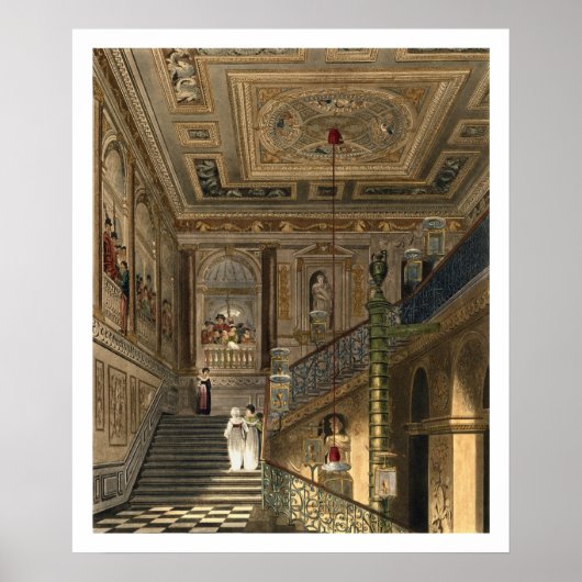 Die große Treppe im Kensington Palace von Pyne Poster (Vorne)