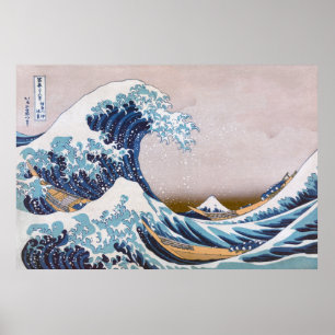 Die große Tsunami-Welle vor Kanagawa, Japan von Ho Poster