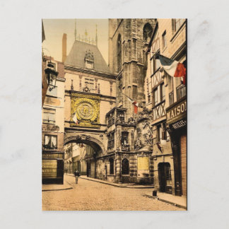Die große Uhr, Rouen, Frankreich Vintage Photochro Postkarte