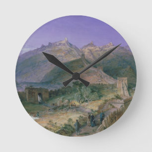 Die große Wand von China, 1886 (w/c) Runde Wanduhr