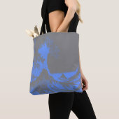 Die große Wave Tote Tasche Blau & Grau (Von Nahem)