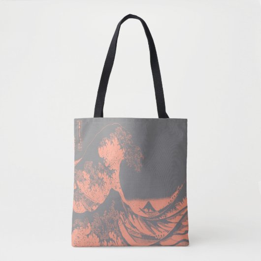 Die große Wave Tote Tasche Blau & Grau (Vorderseite)
