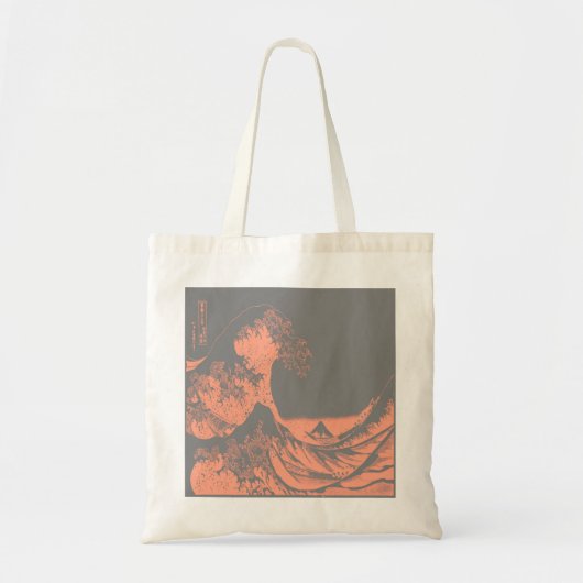 Die große Wave Tote Tasche Peach & Gray (Vorne)